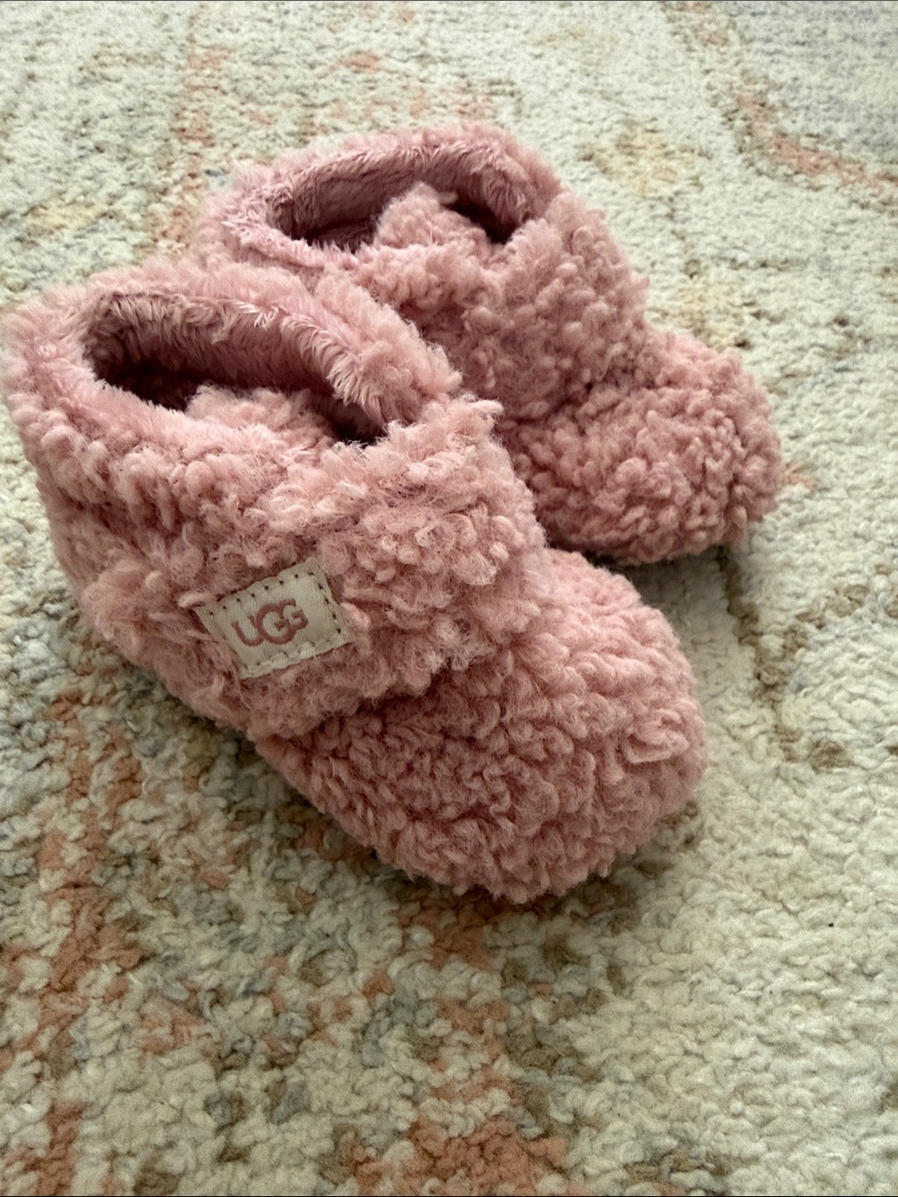 UGG Dusty Rose Plush Slip-On Slippers